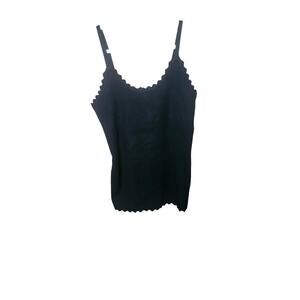 Perch sweater tank top with scalloped hem